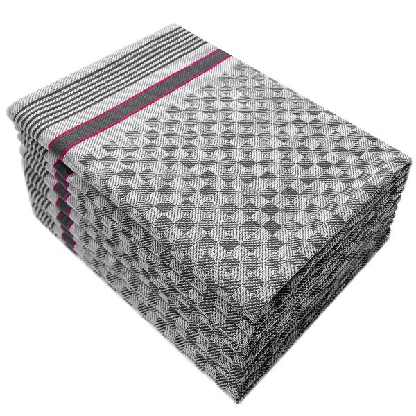 10er-Set Grubentücher Anthrazit Kariert - Zwirn-Qualität 100% Baumwolle - Extrem strapazierfähig, saugstark & langlebig 45x90cm - OEKO-TEX