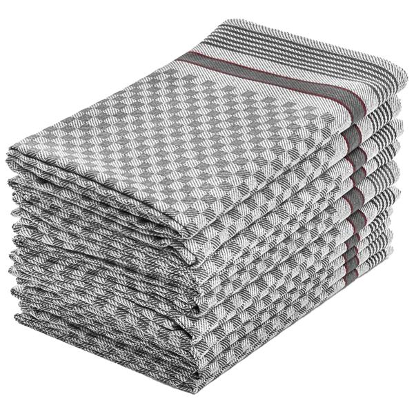 10er-Set Grubentücher Anthrazit Kariert - Zwirn-Qualität 100% Baumwolle - Extrem strapazierfähig, saugstark & langlebig 45x90cm - OEKO-TEX