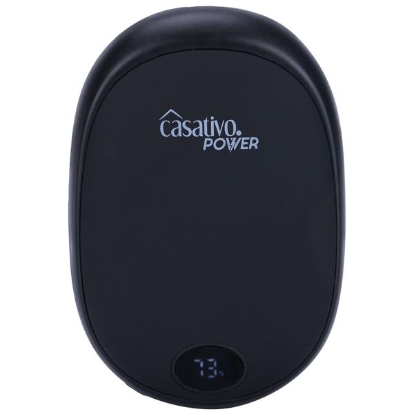 Zuverlässiger 2in1 USB Handwärmer mit Powerbank Funktion, 10.000 mAh, schwarz, warme Hände und gleichzeitig das Smartphone laden