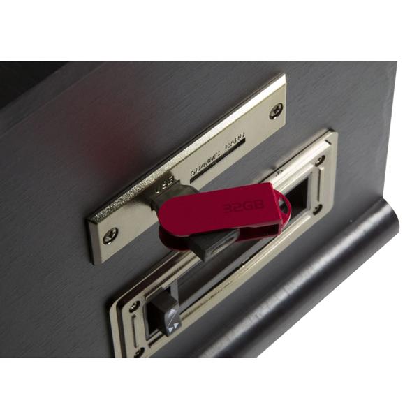 Nostalgie-Plattenspieler mit CD- & Kassettenspieler – Bluetooth 5.0, Digitalisierfunktion, FM-Radio, Saphirnadel & Stereo-Lautsprecher