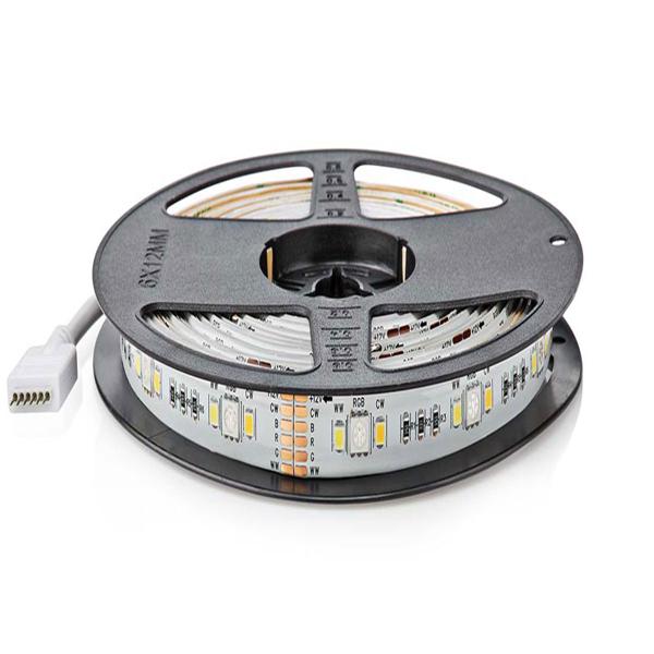 Smart LED Lichtband 5 m mit App-Steuerung, warmweiss/kaltweiss/RGB, dimmbar, flexibles & selbstklebendes Design, ideal für stilvolle Beleuchtung