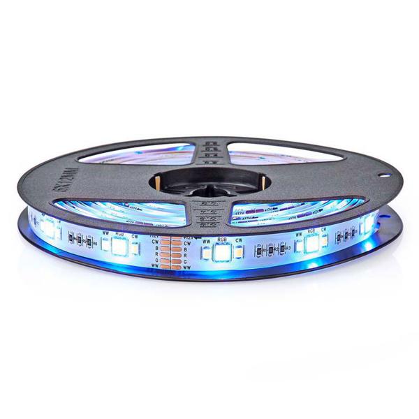 Smart LED Lichtband 5 m mit App-Steuerung, warmweiss/kaltweiss/RGB, dimmbar, flexibles & selbstklebendes Design, ideal für stilvolle Beleuchtung