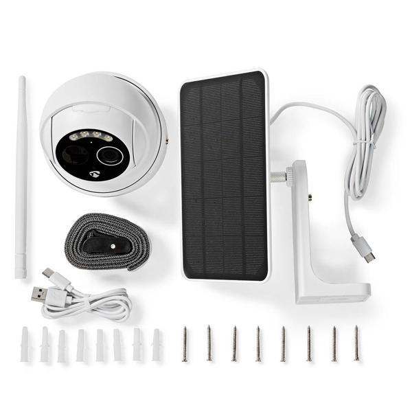 Full-HD Solar WLAN IP-Kamera mit Nachtsicht: Kabellose Outdoor-Überwachung (IP65) weiss, App, für zuverlässige Sicherheit rund ums Haus