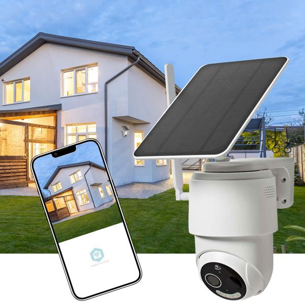 4G Solar Überwachungskamera mit Schwenkfunktion – Kabellose Outdoor-Kamera FullHD, Nachtsicht in Farbe, Bewegungsmelder & Alarm, IP65