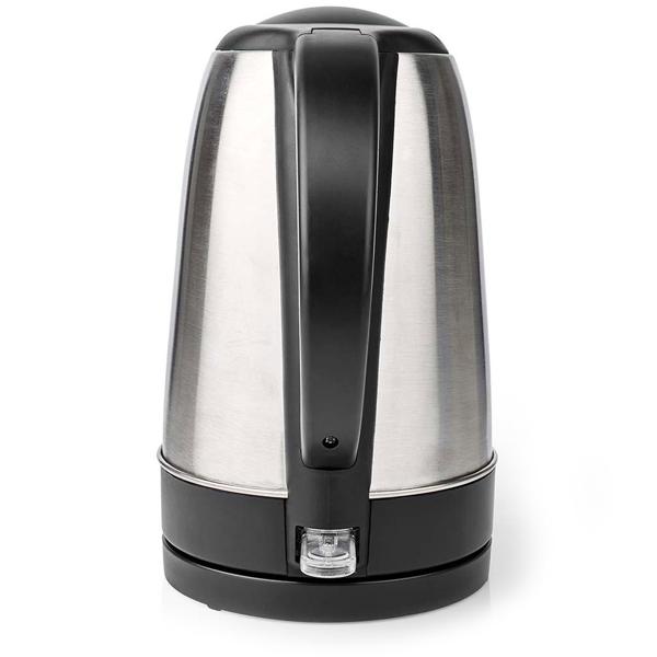 Edelstahl-Wasserkocher - 1,7 Liter Volumen, 2200W Leistung - 360° Drehsockel - Automatische Abschaltung, verdecktes Heizelement, Schwarz/Metall