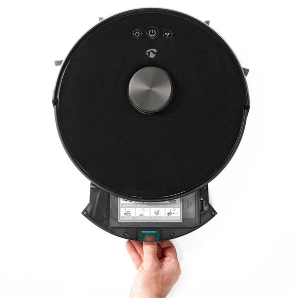 SmartLife Saugroboter mit Wischfunktion, schwarz, präzise Lasernavigation, App-Steuerung, leistungsstark, leise, ideal für Hartböden & Teppiche