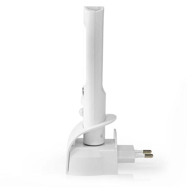 Praktisches 3-in-1 LED-Nachtlicht: Bewegungsmelder, Orientierungslicht & Taschenlampe, tragbar mit Akku, Ladung über die Steckdose, weiss