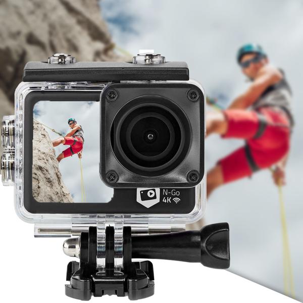 4K Dual-Screen Action Cam: Ultra HD, 30fps, 16MP, Wi-Fi, 30m wasserdicht & App-Steuerung. Gestochen scharfe Aufnahmen für jedes Abenteuer