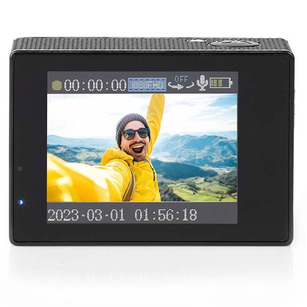 Full-HD Action Cam (1080p, 12MP) mit Wi-Fi & App: Wasserdicht bis 30m, schwarz - für Outdoor-Sport, Tauchen und unvergessliche Momente