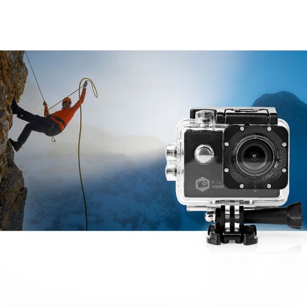 Full-HD Action Cam (1080p, 12MP) mit Wi-Fi & App: Wasserdicht bis 30m, schwarz - für Outdoor-Sport, Tauchen und unvergessliche Momente