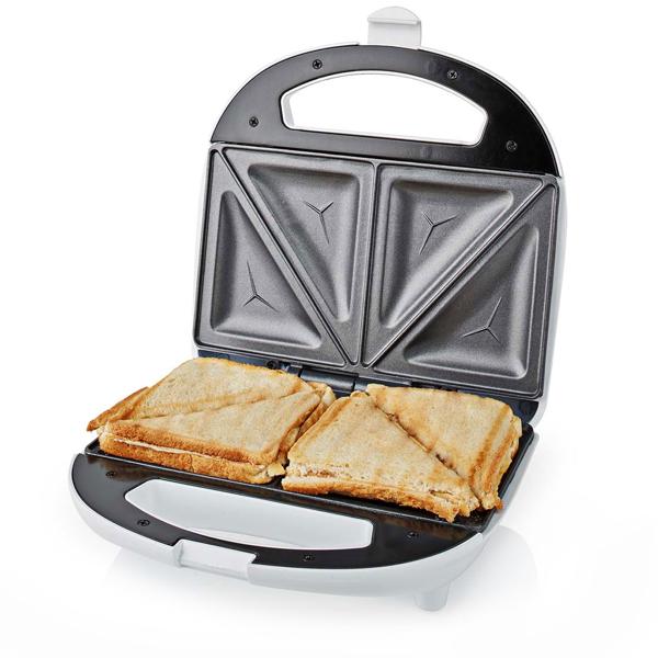 Sandwichmaker, 700 W, Sandwichtoaster mit automatischer Temperaturkontrolle, weiss, Antihaft Toastplatten- leicht zu Reinigen