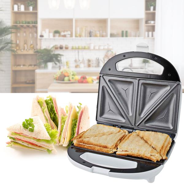 Sandwichmaker, 700 W, Sandwichtoaster mit automatischer Temperaturkontrolle, weiss, Antihaft Toastplatten- leicht zu Reinigen