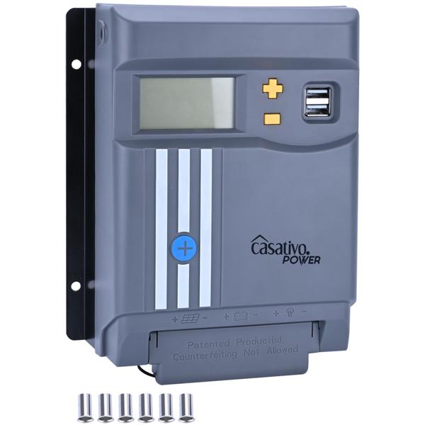 MPPT Solar-Laderegler 30A für 12V & 24V Batterien – Solarladegerät mit LCD-Display, 2 USB-Ports & umfassendem Überspannungsschutz