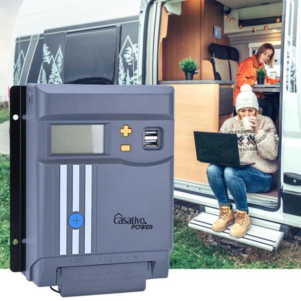 MPPT Solar-Laderegler 30A für 12V & 24V Batterien – Solarladegerät mit LCD-Display, 2 USB-Ports & umfassendem Überspannungsschutz