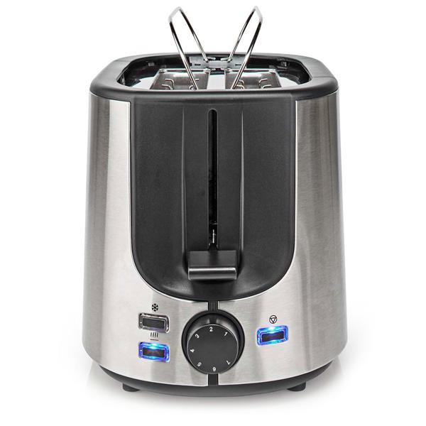 Moderner Edelstahl-Toaster für 2 Scheiben, 7 Röststufen, Brötchenaufsatz & Defroster, 1000W – Vielseitiger Toaster für köstlichen Toast und Gebäck