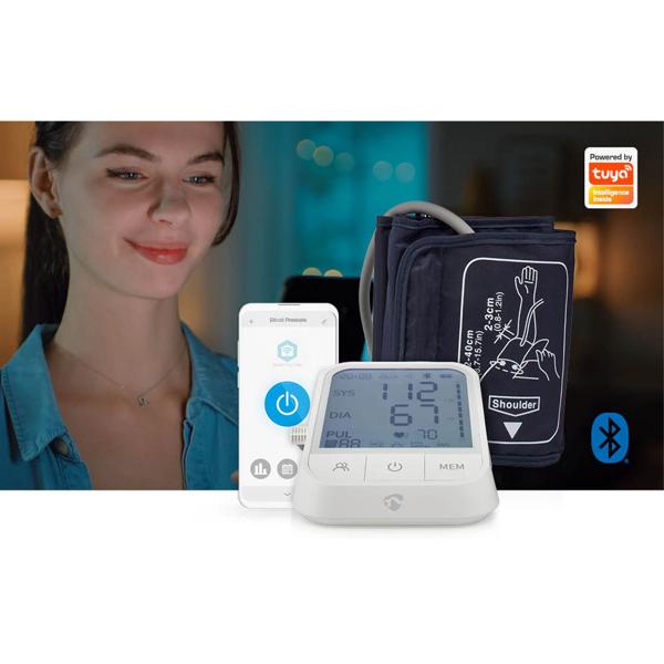 Intelligentes Blutdruckmessgerät (Oberarm) mit Bluetooth – HD-Display, App-Anbindung & Wrap-Manschette für präzise Messwerte