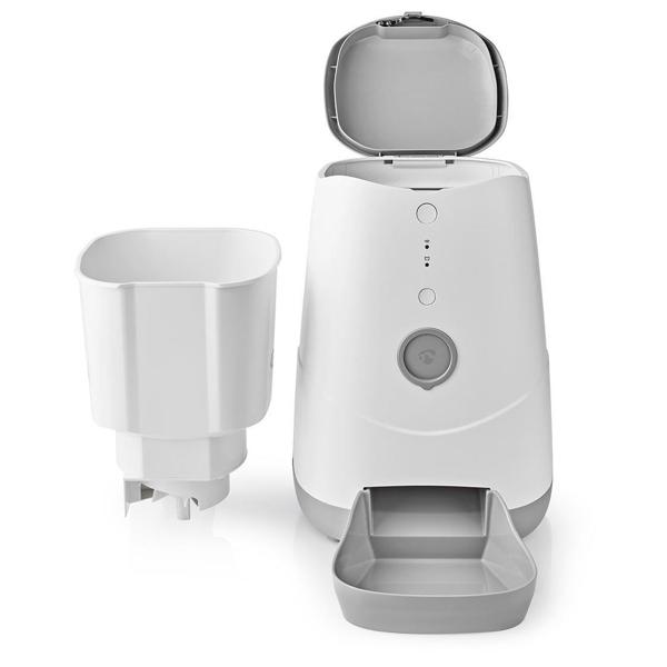 SmartLife Wi-Fi Futterspender: weiss-grau, 3,7L Auto-Futterautomat, App-Steuerung (iOS/Android) - Zuverlässige, smarte Fütterung für Haustiere