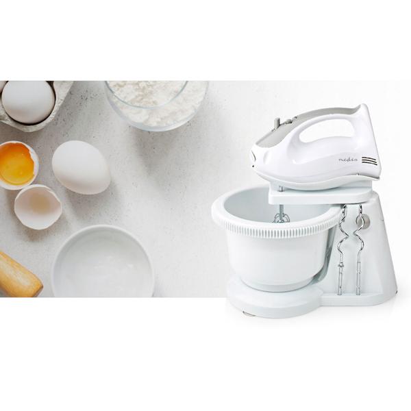 2in1 Küchenmaschine: Rührgerät & Knetmaschine (2L) mit Handmixer & Turbo – Weiss-grau, multifunktional – Für müheloses Backen & Kochen