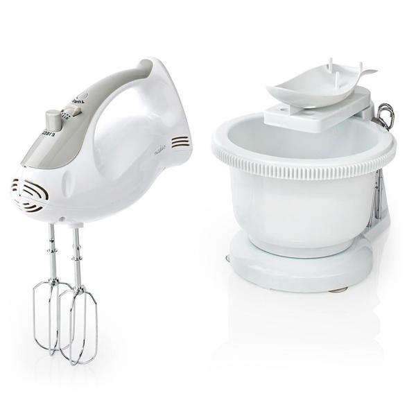 2in1 Küchenmaschine: Rührgerät & Knetmaschine (2L) mit Handmixer & Turbo – Weiss-grau, multifunktional – Für müheloses Backen & Kochen