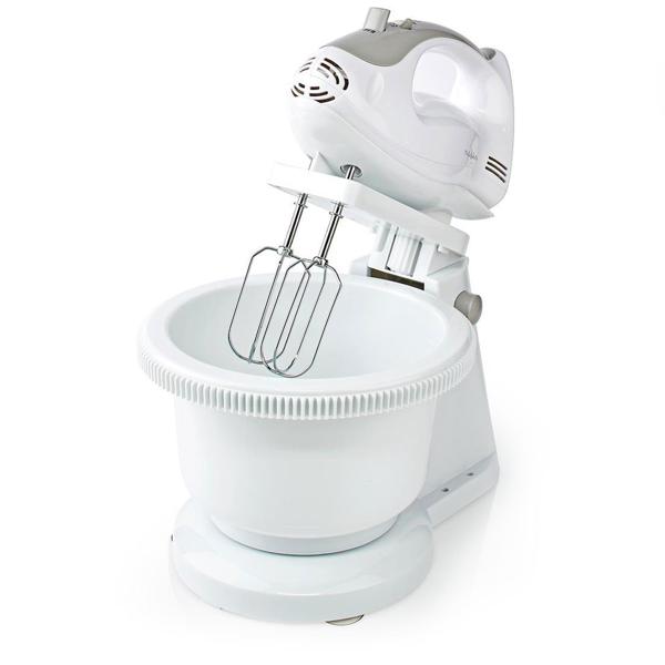 2in1 Küchenmaschine: Rührgerät & Knetmaschine (2L) mit Handmixer & Turbo – Weiss-grau, multifunktional – Für müheloses Backen & Kochen