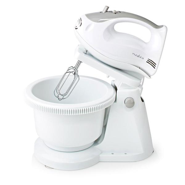 2in1 Küchenmaschine: Rührgerät & Knetmaschine (2L) mit Handmixer & Turbo – Weiss-grau, multifunktional – Für müheloses Backen & Kochen