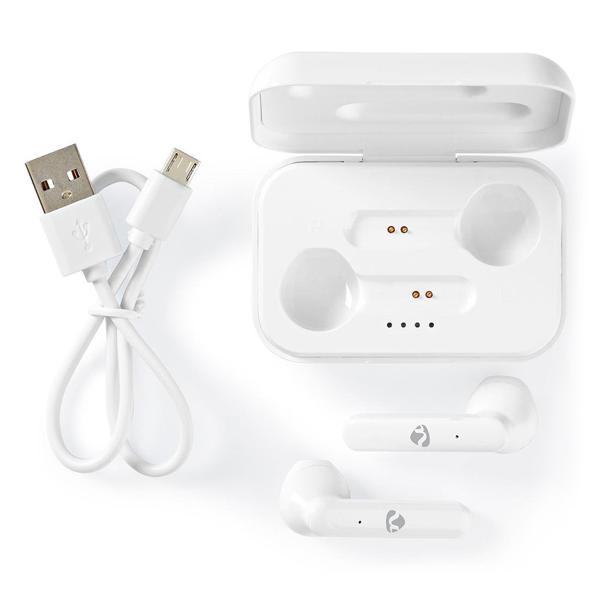 Kabellose Bluetooth 5.0 In-Ear Kopfhörer Weiss - Touch- & Sprachsteuerung (Siri/Google Assistant) - 2.5h Akku + Ladeetui für 4 Aufladungen