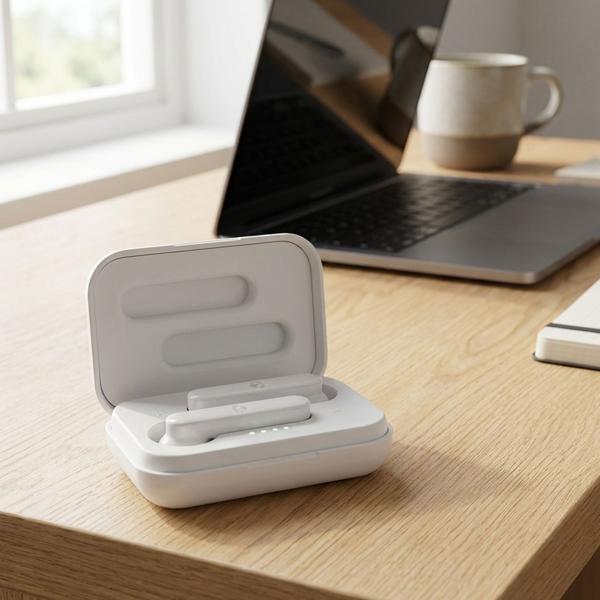 Kabellose Bluetooth 5.0 In-Ear Kopfhörer Weiss - Touch- & Sprachsteuerung (Siri/Google Assistant) - 2.5h Akku + Ladeetui für 4 Aufladungen