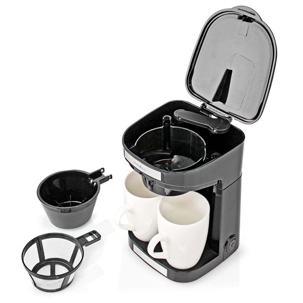 Kompakte Filter-Kaffeemaschine mit Abschalt-Automatik, inkl. 2 Tassen – ideal für Zuhause & Büro, aromatischer Kaffeegenuss, 450 W, platzsparend