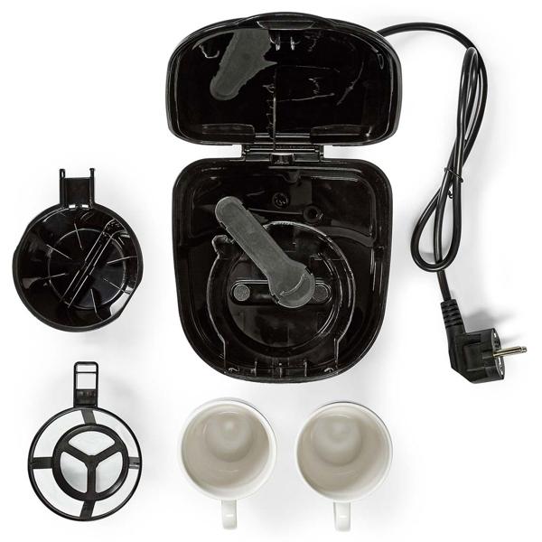 Kompakte Filter-Kaffeemaschine mit Abschalt-Automatik, inkl. 2 Tassen – ideal für Zuhause & Büro, aromatischer Kaffeegenuss, 450 W, platzsparend