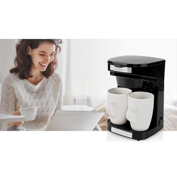 Kompakte Filter-Kaffeemaschine mit Abschalt-Automatik, inkl. 2 Tassen – ideal für Zuhause & Büro, aromatischer Kaffeegenuss, 450 W, platzsparend