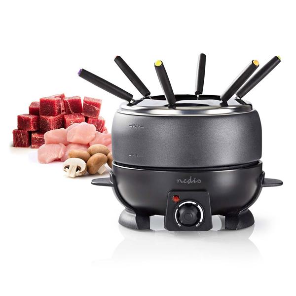 Fondue-Set für 6 Personen – Elektrisch, 2,3 l, 800W, perfekt für Käse-, Fleisch- & Schokofondue, inkl. Fondue-Gabeln, Antihaft, stilvolles Design