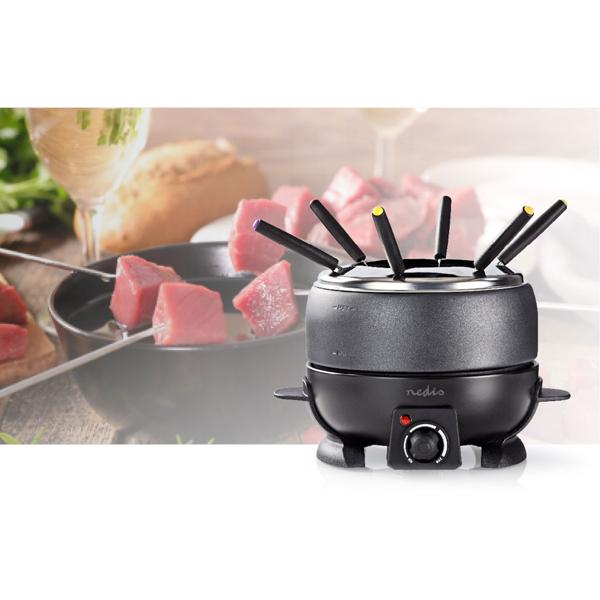 Fondue-Set für 6 Personen – Elektrisch, 2,3 l, 800W, perfekt für Käse-, Fleisch- & Schokofondue, inkl. Fondue-Gabeln, Antihaft, stilvolles Design