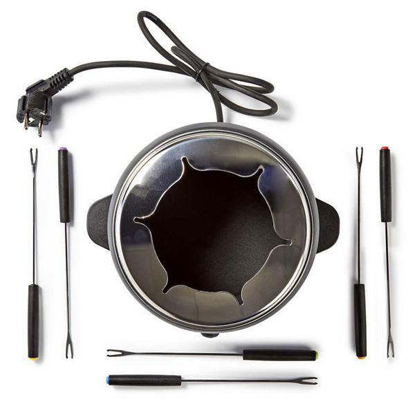 Fondue-Set für 6 Personen – Elektrisch, 2,3 l, 800W, perfekt für Käse-, Fleisch- & Schokofondue, inkl. Fondue-Gabeln, Antihaft, stilvolles Design