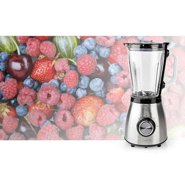 Edelstahl Power Standmixer mit 1,5 l Glasbehälter, Küchenmixer, 800 W für Smoothies, Shakes, Saucen oder zur Zerkleinerung von Obst und Gemüse