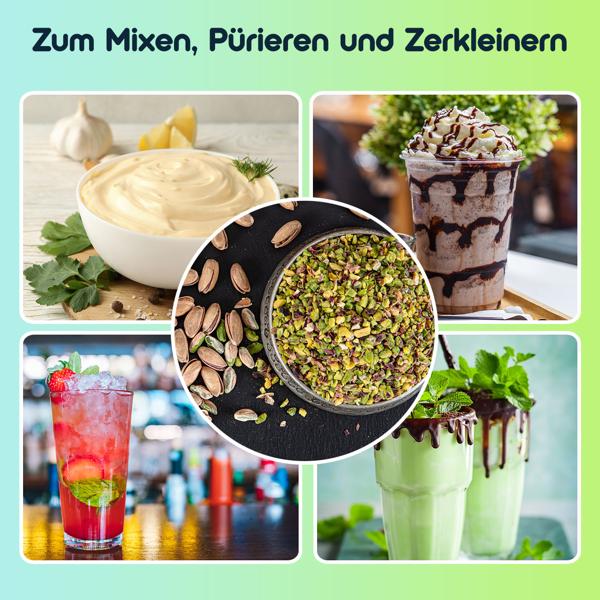 Edelstahl Power Standmixer mit 1,5 l Glasbehälter, Küchenmixer, 800 W für Smoothies, Shakes, Saucen oder zur Zerkleinerung von Obst und Gemüse