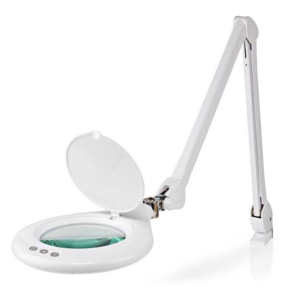 Leuchtstarke LED-Lupenleuchte, 1,75x Vergrösserung, Glaslinse, 10W, 660lm, weiss, dimmbar – Für Basteln, Modellbau & Reparaturen