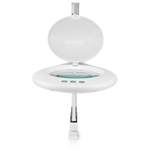 Leuchtstarke LED-Lupenleuchte, 1,75x Vergrösserung, Glaslinse, 10W, 660lm, weiss, dimmbar – Für Basteln, Modellbau & Reparaturen