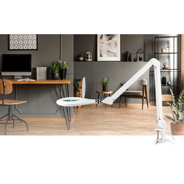 Leuchtstarke LED-Lupenleuchte, 1,75x Vergrösserung, Glaslinse, 10W, 660lm, weiss, dimmbar – Für Basteln, Modellbau & Reparaturen