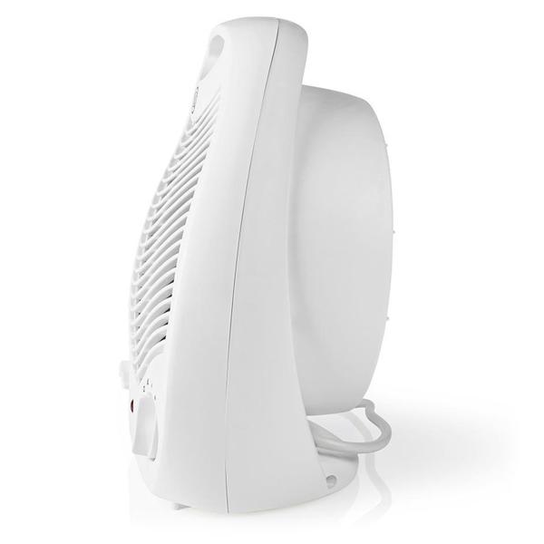 Heizlüfter portabel weiss - 2 Heizstufen (1000/2000W) & Ventilatorfunktion - Thermostatgeregelt - Überhitzungsschutz - Räume bis 20 m²