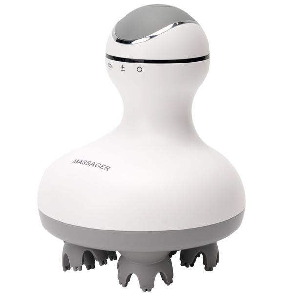 Professionelles Kopf- und Körper-Massagegerät, 4 Massageköpfe, mobil mit Akkubetrieb, abwaschbar, auch mit Massageöl verwendbar