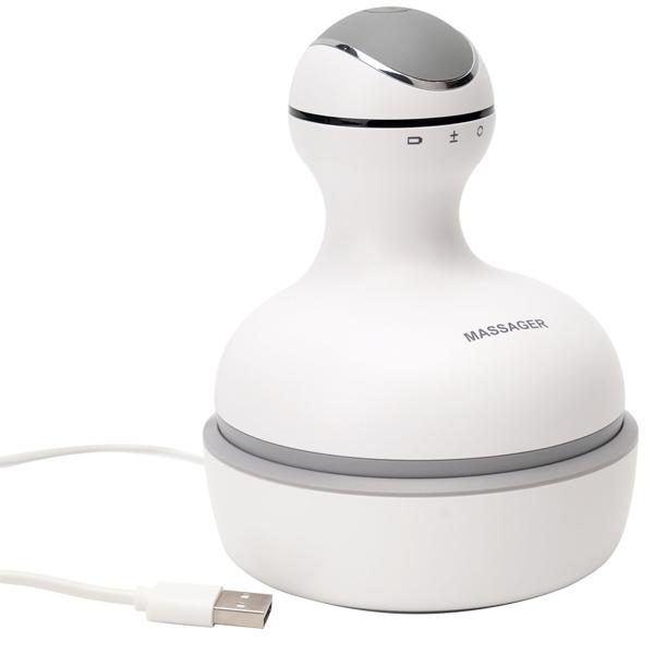 Professionelles Kopf- und Körper-Massagegerät, 4 Massageköpfe, mobil mit Akkubetrieb, abwaschbar, auch mit Massageöl verwendbar