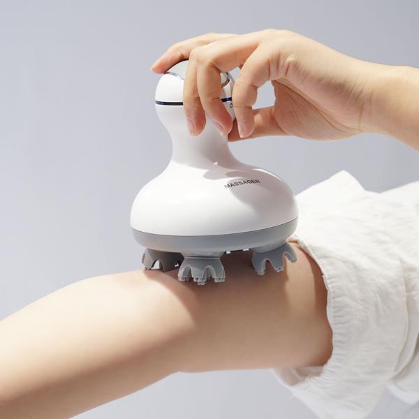 Professionelles Kopf- und Körper-Massagegerät, 4 Massageköpfe, mobil mit Akkubetrieb, abwaschbar, auch mit Massageöl verwendbar