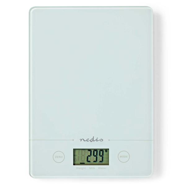 Moderne Digitalwaage, Touchscreen, Hartglas, edles weiss, bis 5kg,  gramm-genau: Elegante Küchenwaage für einfache Bedienung