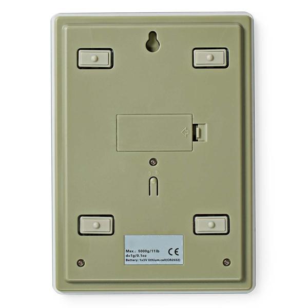 Moderne Digitalwaage, Touchscreen, Hartglas, edles weiss, bis 5kg,  gramm-genau: Elegante Küchenwaage für einfache Bedienung