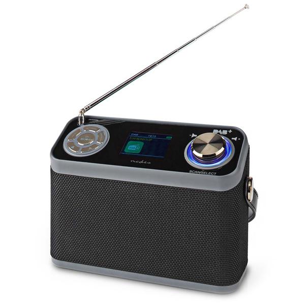 Design DAB+/UKW-Radio, Bluetooth, USB, Akku, schwarz, Farbdisplay & Wecker. Mobiles Digitalradio mit vielseitigen Funktionen, stilvolles Design