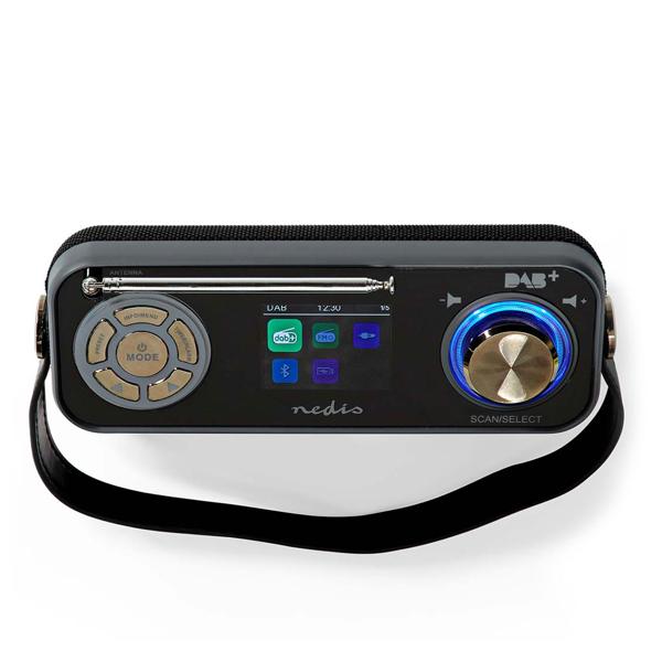 Design DAB+/UKW-Radio, Bluetooth, USB, Akku, schwarz, Farbdisplay & Wecker. Mobiles Digitalradio mit vielseitigen Funktionen, stilvolles Design