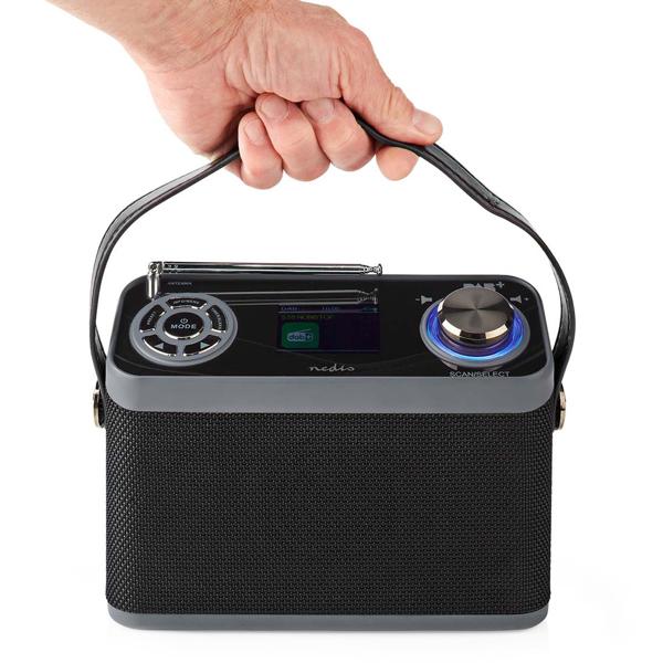 Design DAB+/UKW-Radio, Bluetooth, USB, Akku, schwarz, Farbdisplay & Wecker. Mobiles Digitalradio mit vielseitigen Funktionen, stilvolles Design