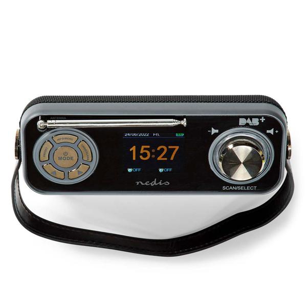 Design DAB+/UKW-Radio, Bluetooth, USB, Akku, schwarz, Farbdisplay & Wecker. Mobiles Digitalradio mit vielseitigen Funktionen, stilvolles Design