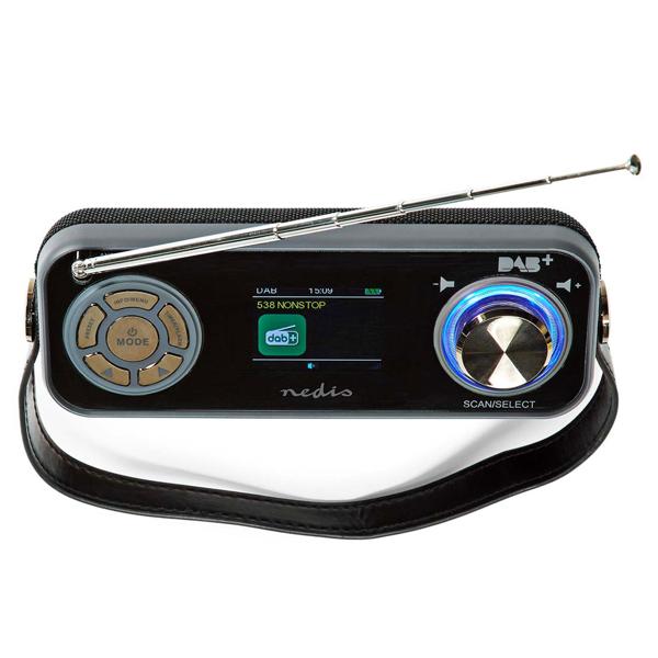 Design DAB+/UKW-Radio, Bluetooth, USB, Akku, schwarz, Farbdisplay & Wecker. Mobiles Digitalradio mit vielseitigen Funktionen, stilvolles Design