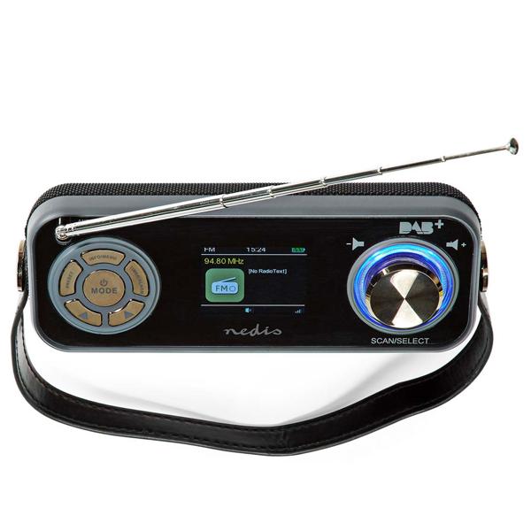 Design DAB+/UKW-Radio, Bluetooth, USB, Akku, schwarz, Farbdisplay & Wecker. Mobiles Digitalradio mit vielseitigen Funktionen, stilvolles Design